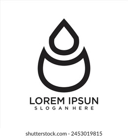 Vector de gota y agua con diseño de línea. diseño de logotipo y Plantilla de logotipo de negocios