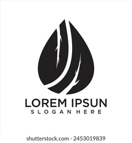 Drop and water vector with line art. logo design and business logo template