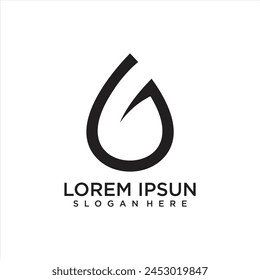 Drop and water vector with line art. logo design and business logo template