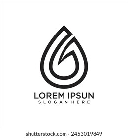 Drop and water vector with line art. logo design and business logo template