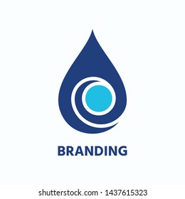 Drop of water vector logo design template