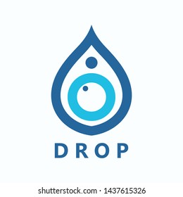 Drop of water vector logo design template