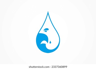 Wassertropfen Vektor Logo Design-Vorlage. Frisches und gesundes Wasser