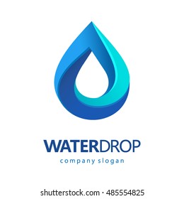 Drop of water vector logo design template. Clean water, filtration. 