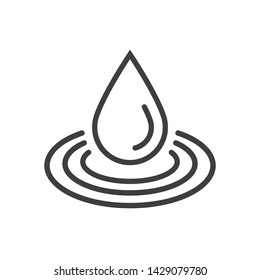 Drop of water vector outlined icon 