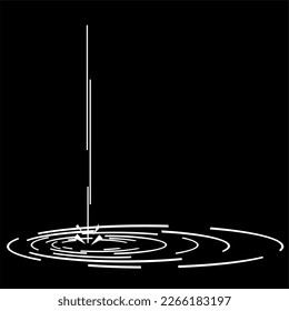 onda de agua de gota en el arte vectorial