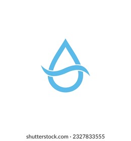 drop water wavy simple line symbol vector 