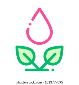 La Baja Del Agua Deja El Icono De Línea Delgada Del Vector Bush. Pictograma lineal de la hoja de la planta de Bush, componente natural y cosmético orgánico. Ilustración de contorno de análisis molecular, producto ecológico y sin crueldad