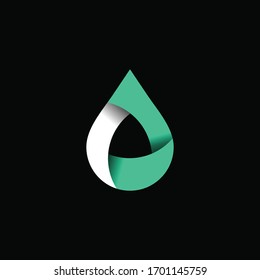 vectorial del logotipo del origami de agua de gota