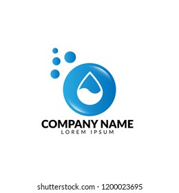 Drop of watter with wave. logo concept