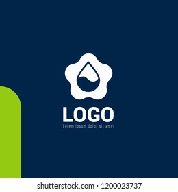 Drop of watter with wave. logo concept