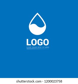 Drop of watter with wave. logo concept