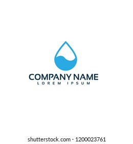 Drop of watter with wave. logo concept