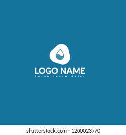 Drop of watter with wave. logo concept