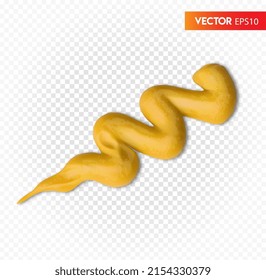 A drop of a wave of mustard. Vector illustration on a transparent background.