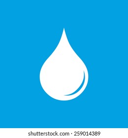 Drop web white icon isolated on a blue background. Vector symbol