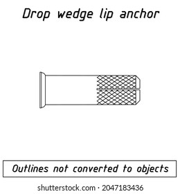 drop wedge lip anchor bolt blueprint outline