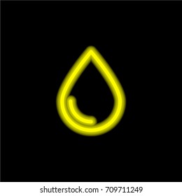 Drop yellow glowing neon ui ux icon. Glowing sign logo vector