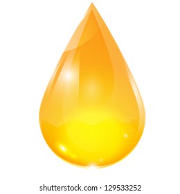 drop of yellow on a white background