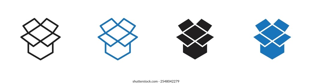 Dropbox icon Vector set outline