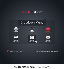 Dropdown Menu - Transparent Website Element