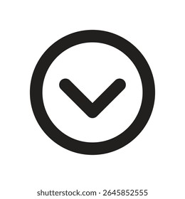 Navigatie Lineart pictogram voor Dropdown. Goed voor GPS en reis app UI.