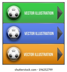 Dropdown sport menu of soccer. Vector illustration.