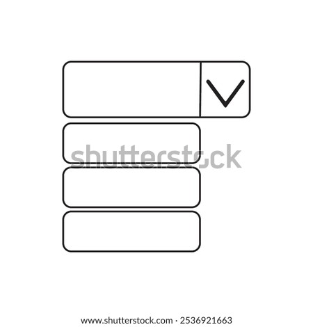 dropdown vector icon  in black and blue colors