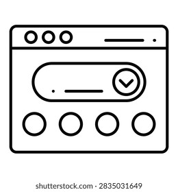 Dropdown Website Selection Menu Interface Line Icon
