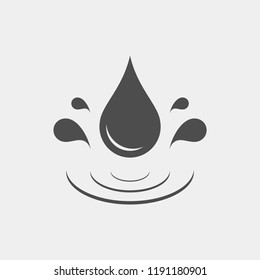 Drope flat vector icon. Water spray flat vector icon. Splash flat vector icon