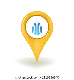 Dropil Cryptocurrency Coin Geolocation Pin Sign