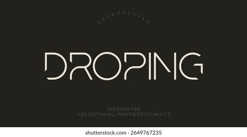 Droping abstract modern sans serif alphabet font