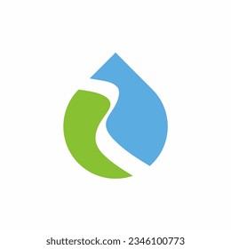 Droplet bio ecology nature water logo vector image