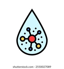 Icono de color de blanqueador de gotas. Vector de blanqueador de gotas. Ilustración de símbolo aislado