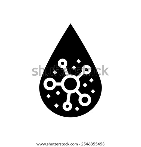 droplet bleach glyph icon vector. droplet bleach sign. isolated symbol illustration