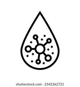 ícone de linha de alvejante de droplet vetor. sinal de alvejante de droplet. símbolo de contorno isolado ilustração em preto