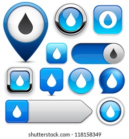 Droplet blue design elements for website or app. Vector eps10.