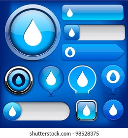 Droplet blue design elements for website or app. Vector eps10.