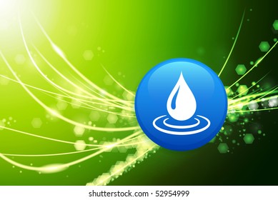 Droplet Button on Abstract Modern Light Background Original Illustration