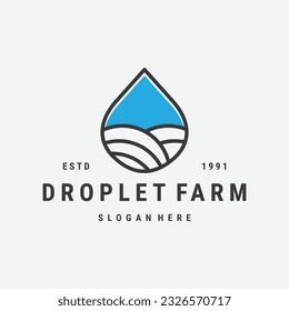 Droplet farm logo icon design template vector illustration