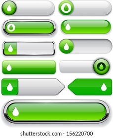 Droplet green design elements for website or app. Vector eps10. 