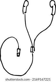 Droplet headphones. Plain white headphones. Vector illustration.