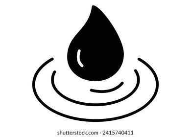 Droplet icon. icon related to hydration and skincare. solid icon style. element illustration