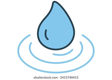 Droplet icon. icon related to hydration and skincare. flat line  icon style. element illustration