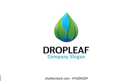 Droplet Leaves Logo Vector Symbol Design Illustration