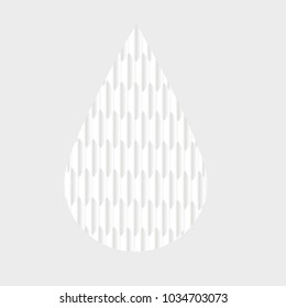 Droplet made of geometric shapes on a grey background