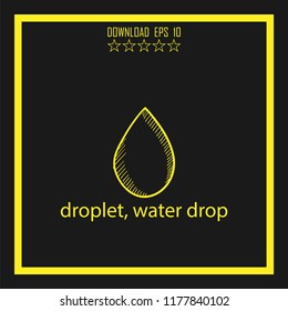 droplet sketch vector icon