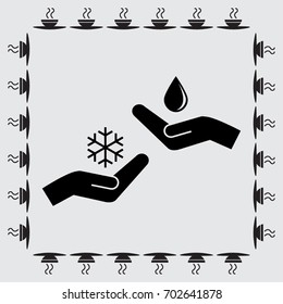 droplet and snowflake vector icon