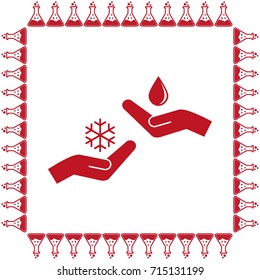 droplet and snowflake vector icon