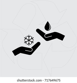 droplet and snowflake vector icon